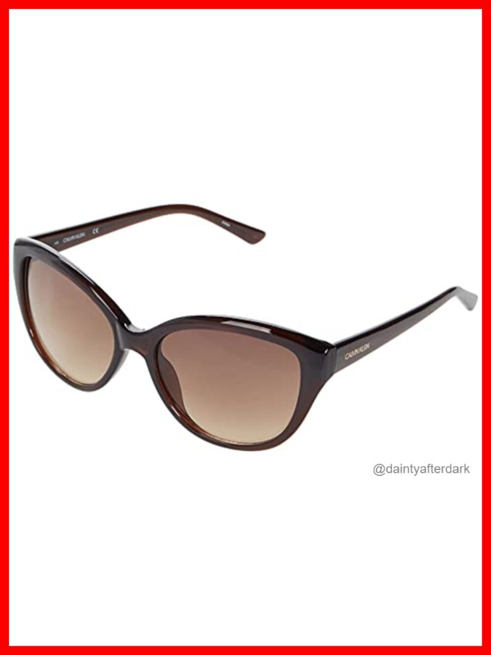 CK Cat Eye Sunglasses Plastic Full Rim UV Protection